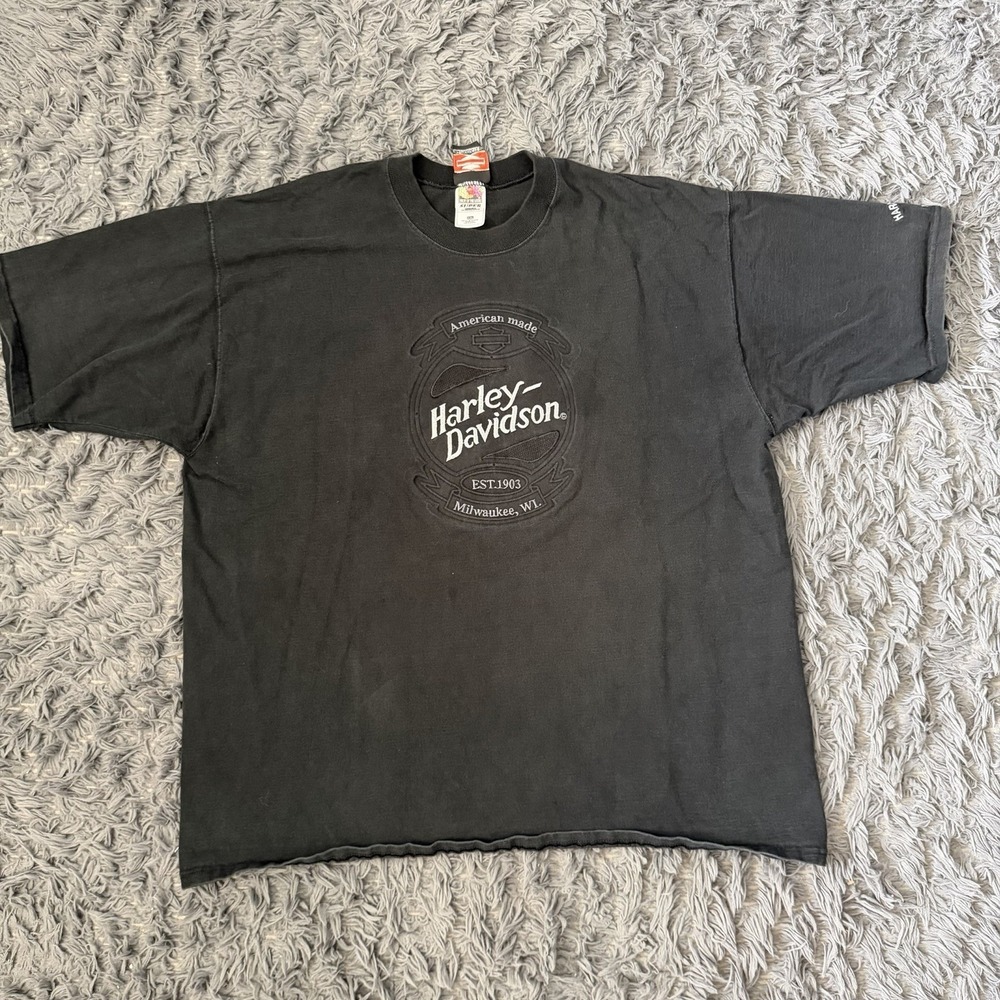 Vintage 90s Harley Davidson Embroidered Shirt Men's Size 2xl Faded Thrashed